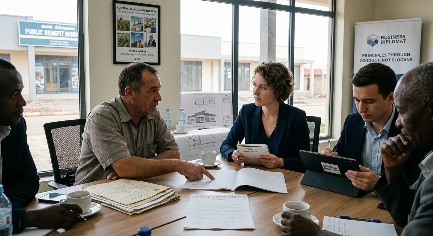Business Diplomat: Rules, Consensus and Honest Work